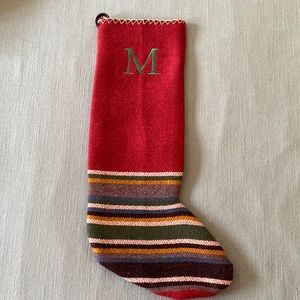 Christmas stocking with initial ‘M’